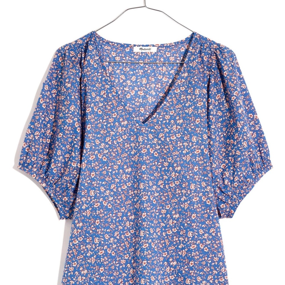 Madewell Blue Floral Blouse